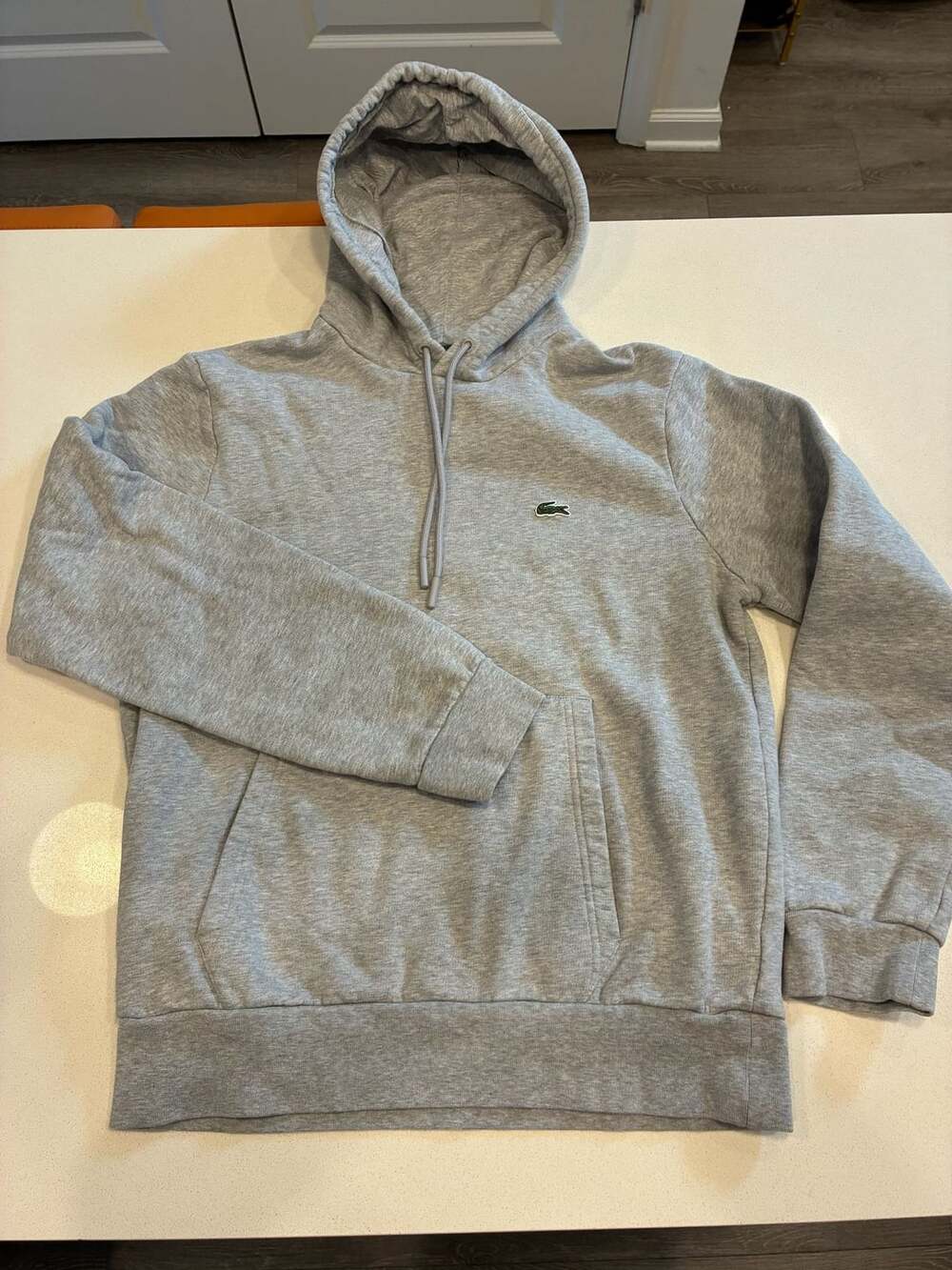 Lacoste Hoodie Size M Gray Classic Fit Cotton Sweatshirt